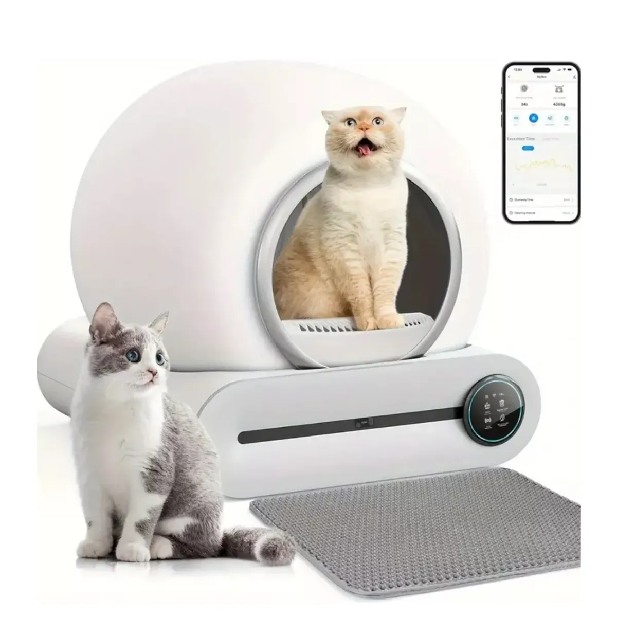 MUNDO MAGIA - Arenero Robot Automático Para Gatos 2.0 Wifi Color Blanco