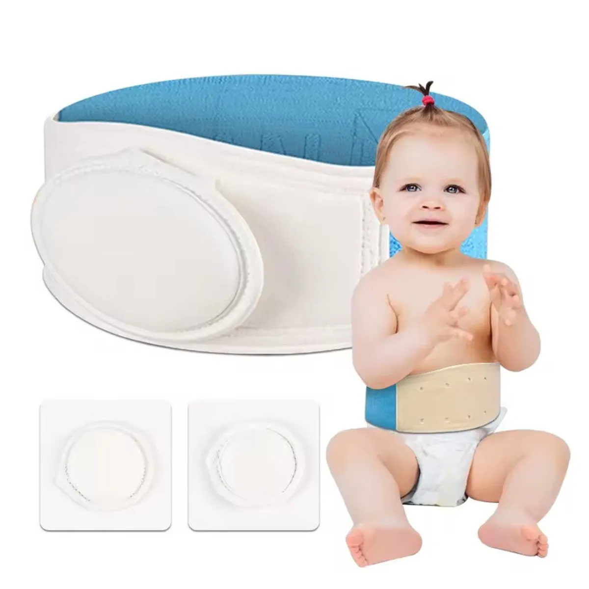 GENERICO - Faja cinturón de hernia umbilical bebe celeste 00153CE