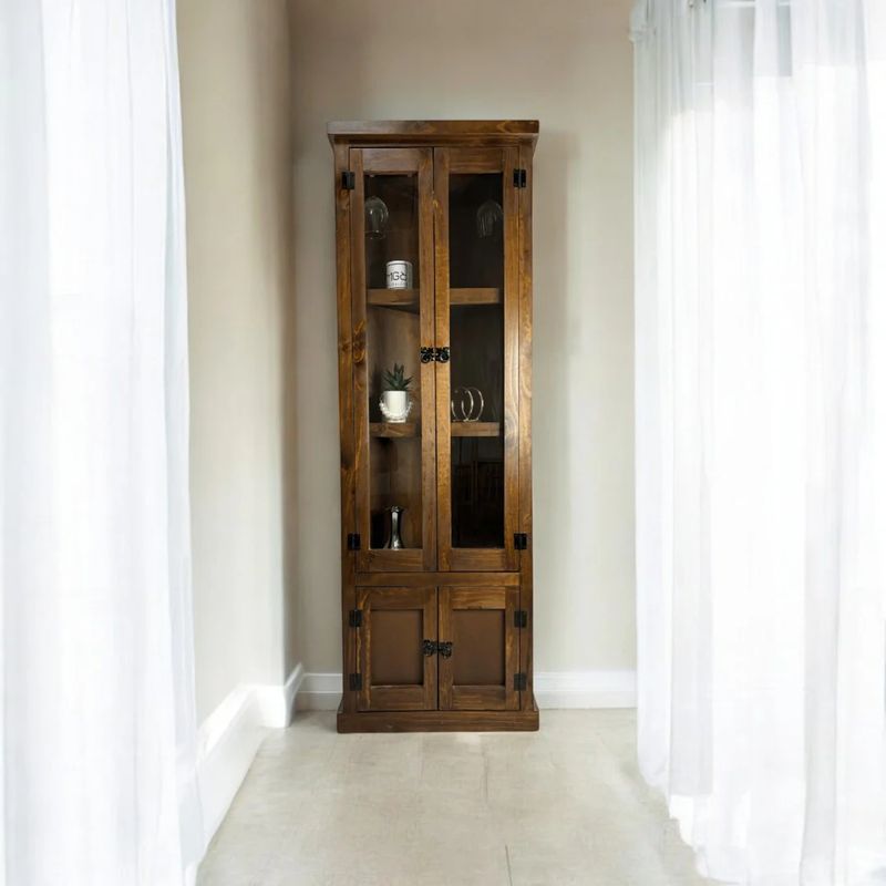 GENERICO - Esquinero vitrina rustico color cafe MGR MUEBLES