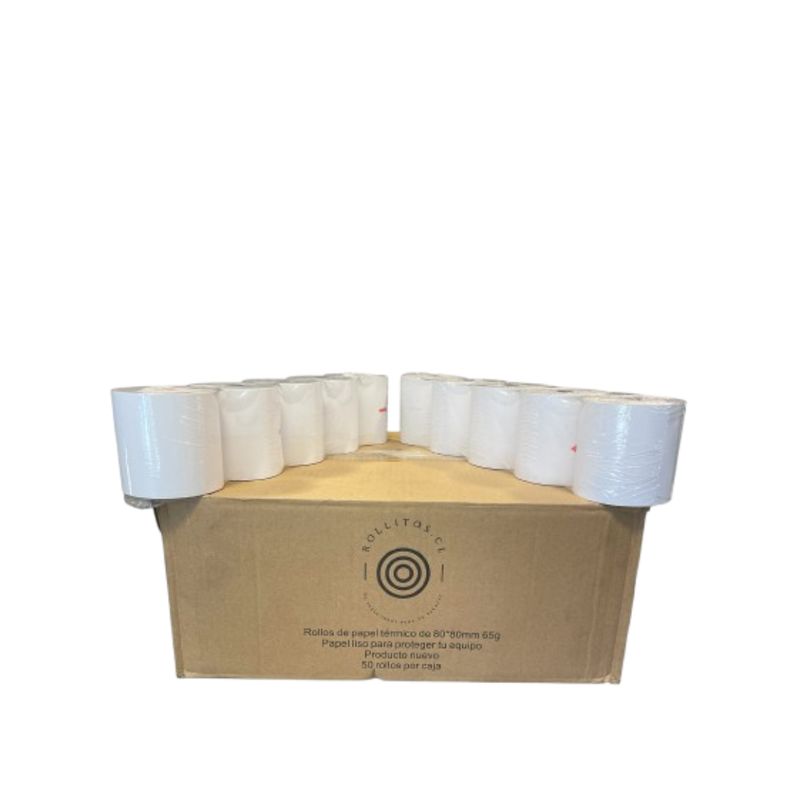 GENERICO - 50 Rollos Papel Térmico 80x80 65gr Epson 3nStar Rollitos