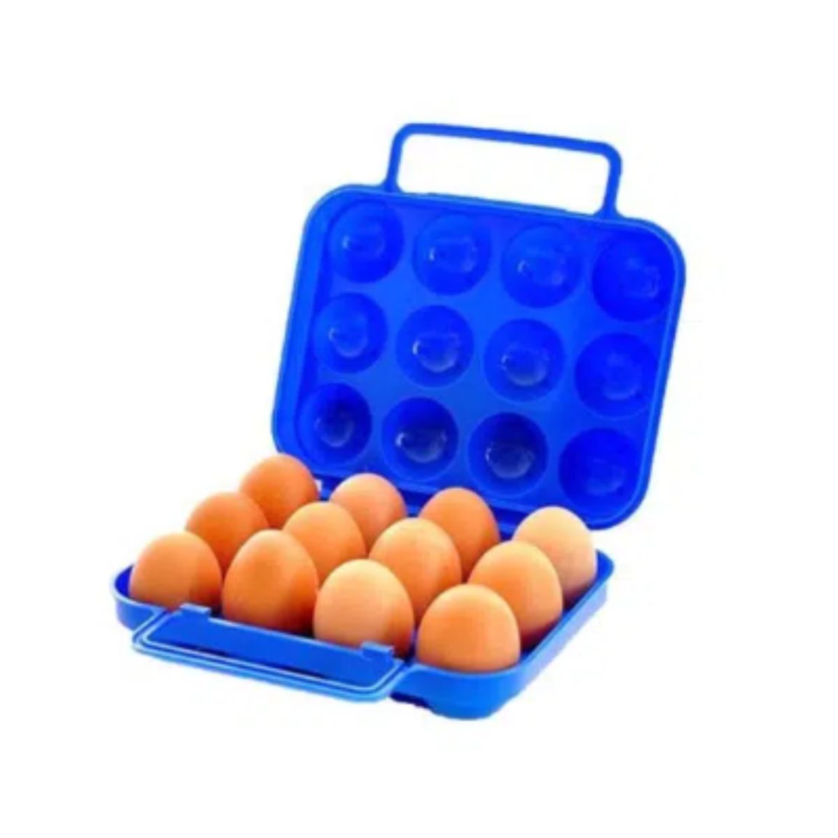 GENERICO - Porta Huevos Portatil Capacidad 12 Unidades /camping Picnic Azul