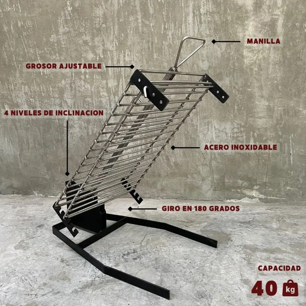 GENERICO - Asador Tipo Libro Inoxidable