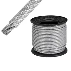 GENERICO - Piola Cable De Acero Forrado Pvc 3 Mm 100 Metros Dicas