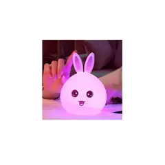 GENERICO - Lampara Conejo De Silicona Multicolor Espantacuco Recargable
