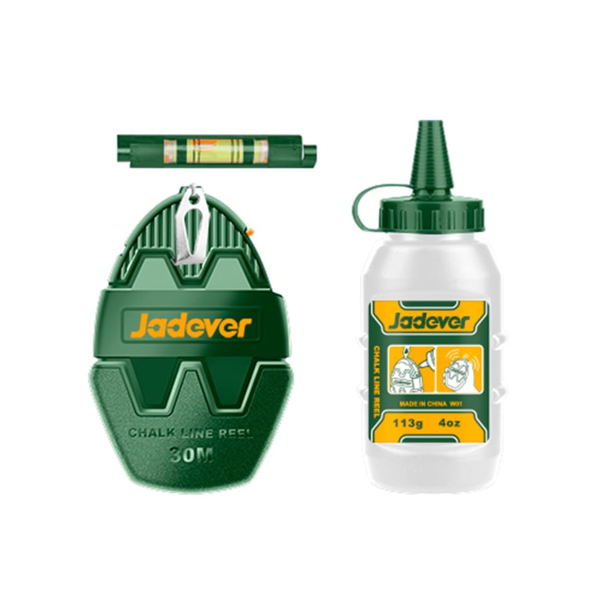 JADEVER - Kit Set Tizador + Tiza + Mini Nivel JADEVER