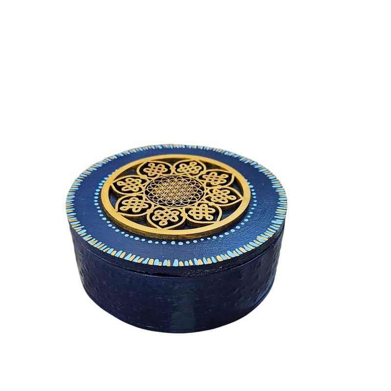CREA TALLER - Caja joyero de madera mandala