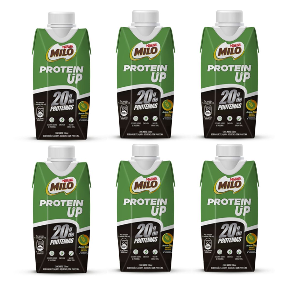 MILO - Pack 6 Leche con Chocolate MILO® Protein Up 330ml