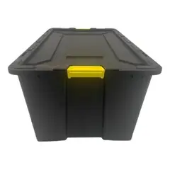 GENERICO - Caja Organizadora Negra 150L Resistente y Apilable