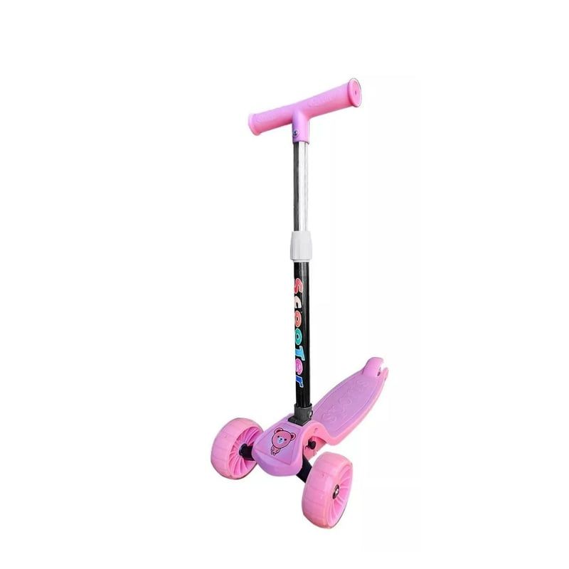 GENERICO - Scooter Monopatin Base Rgb Plegable Ruedas Led rosado