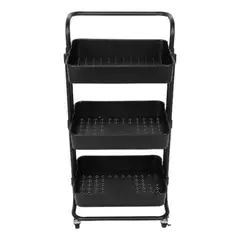 GENERICO - Pack de 3 Organizadores Móviles de Metal con Ruedas 3 Niveles
