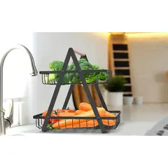 GENERICO - Frutero Dos Niveles Desmontable para Cocina y Almacenaje