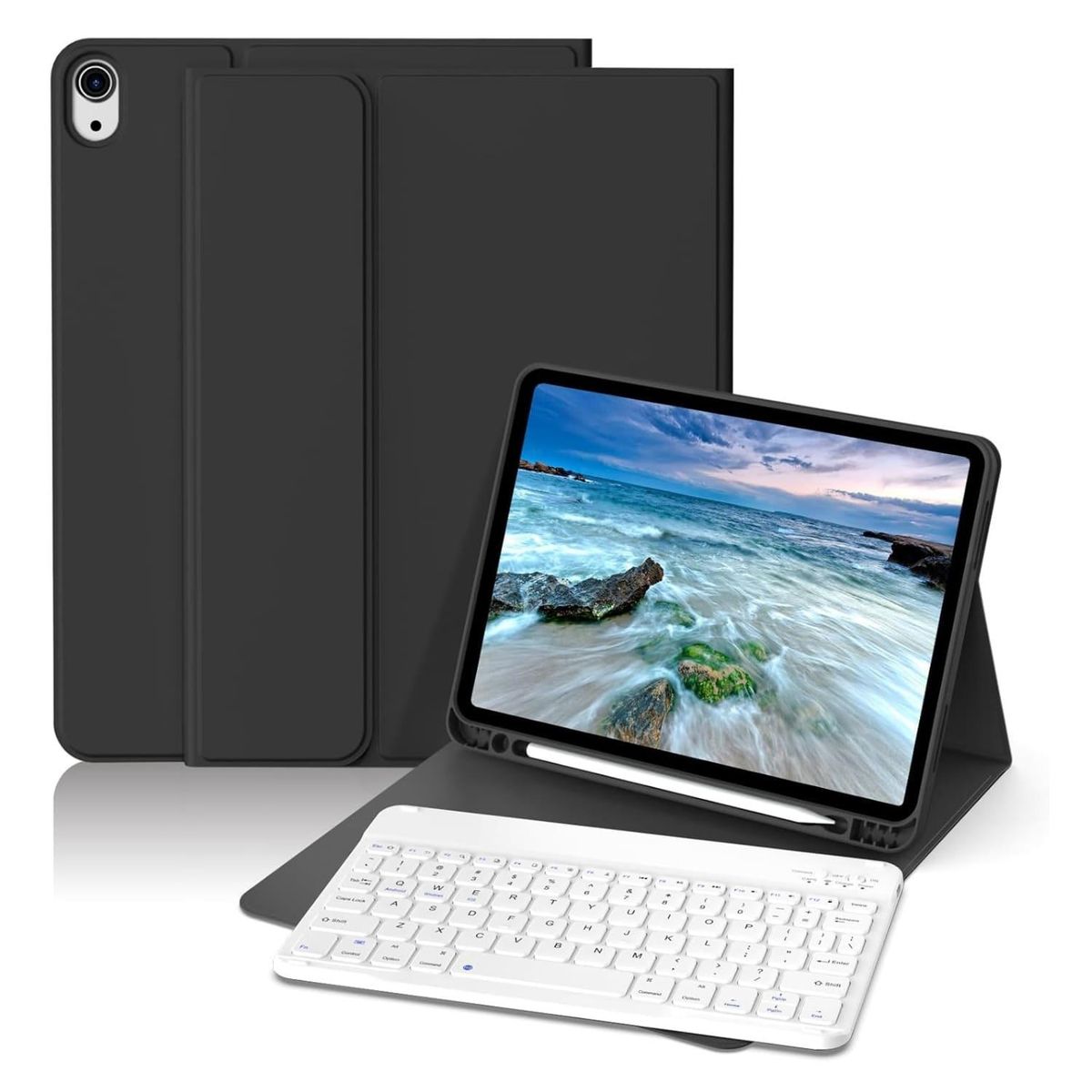GENERICO - Carcasa Funda Con Ranura Lápiz Para iPad 10.2 Color Negro