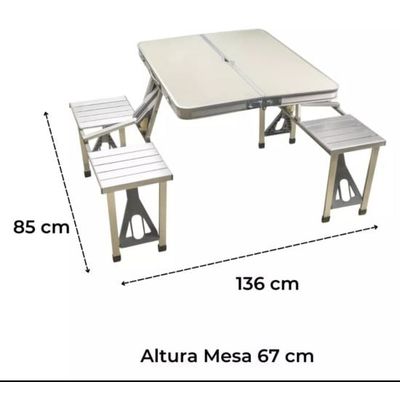 Imagen 2 del producto Juego de Mesa con 4 sillas plegable tipo Maleta