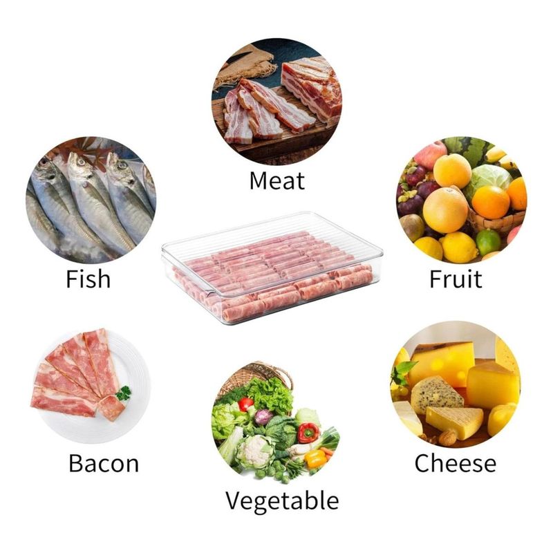 GENERICO - Organizador Rectangular Acrílico para Refrigerador con Tapa