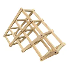 GENERICO - Soporte Plegable de Madera para 6 Botellas de Vino