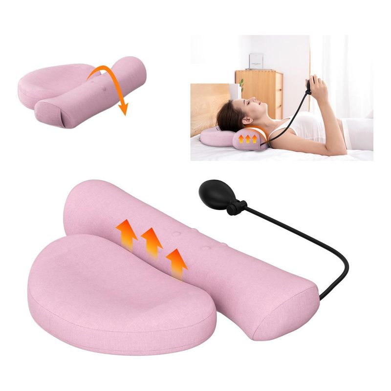GENERICO - Almohada Cervical Ergonómica Inflable 2 En 1 Para Sueño Optimal