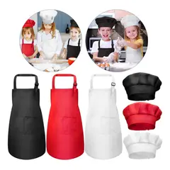 GENERICO - Juego Infantil de Delantales y Gorro Chef - 3 Colores