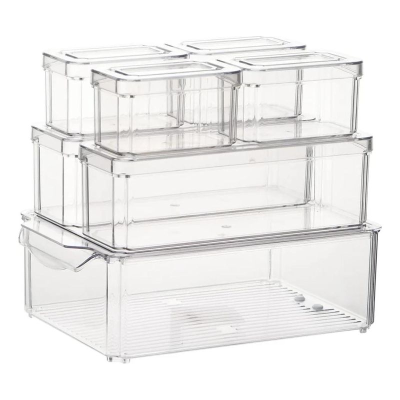 GENERICO - Set de Contenedores Apilables para Refrigerador y Almacenaje