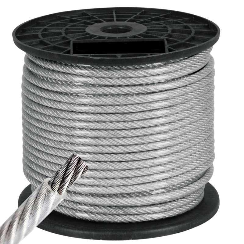 DICAS - Piola Cable De Acero Forrado Pvc 4 Mm 100 Metros Dicas