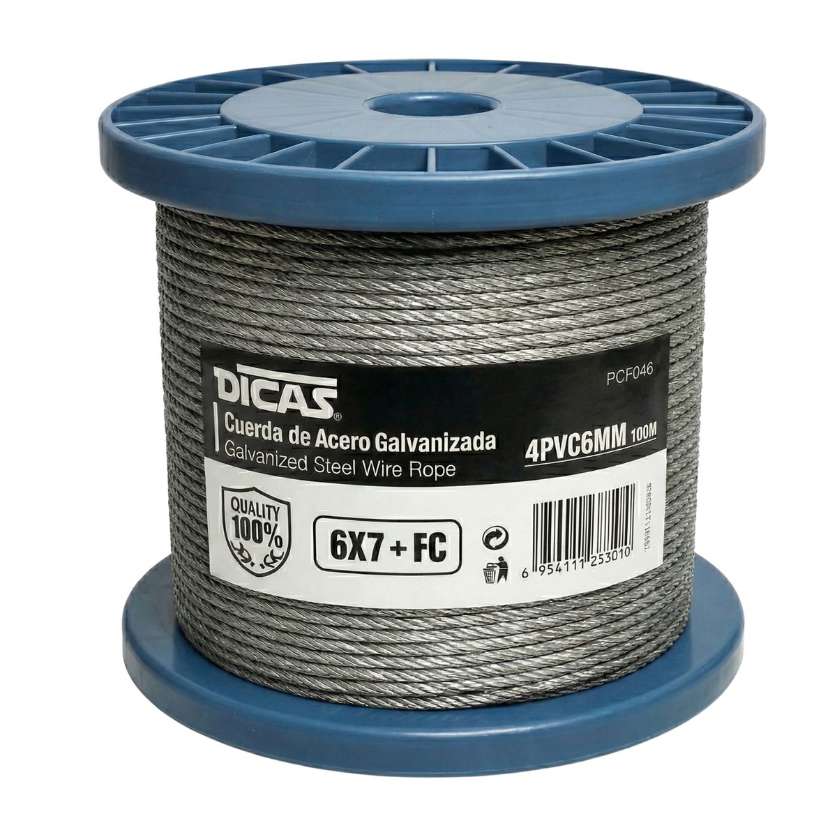 Piola Cable De Acero Forrado Pvc 4 Mm 100 Metros Dicas, marca DICAS - Foto 2