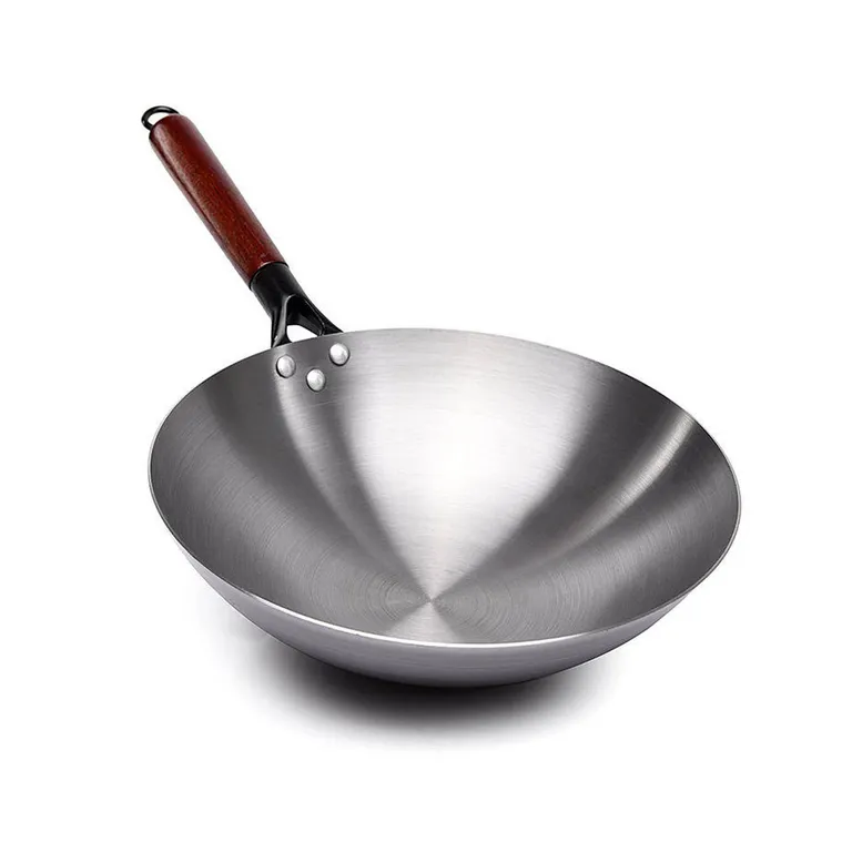WOK DE HIERRO CONCAVO CON MANGO 40 CMS.