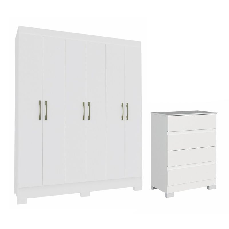 VEKKAHOME - COMBO CLOSET 6P+COMODA 4C LIGHT 271121+276122