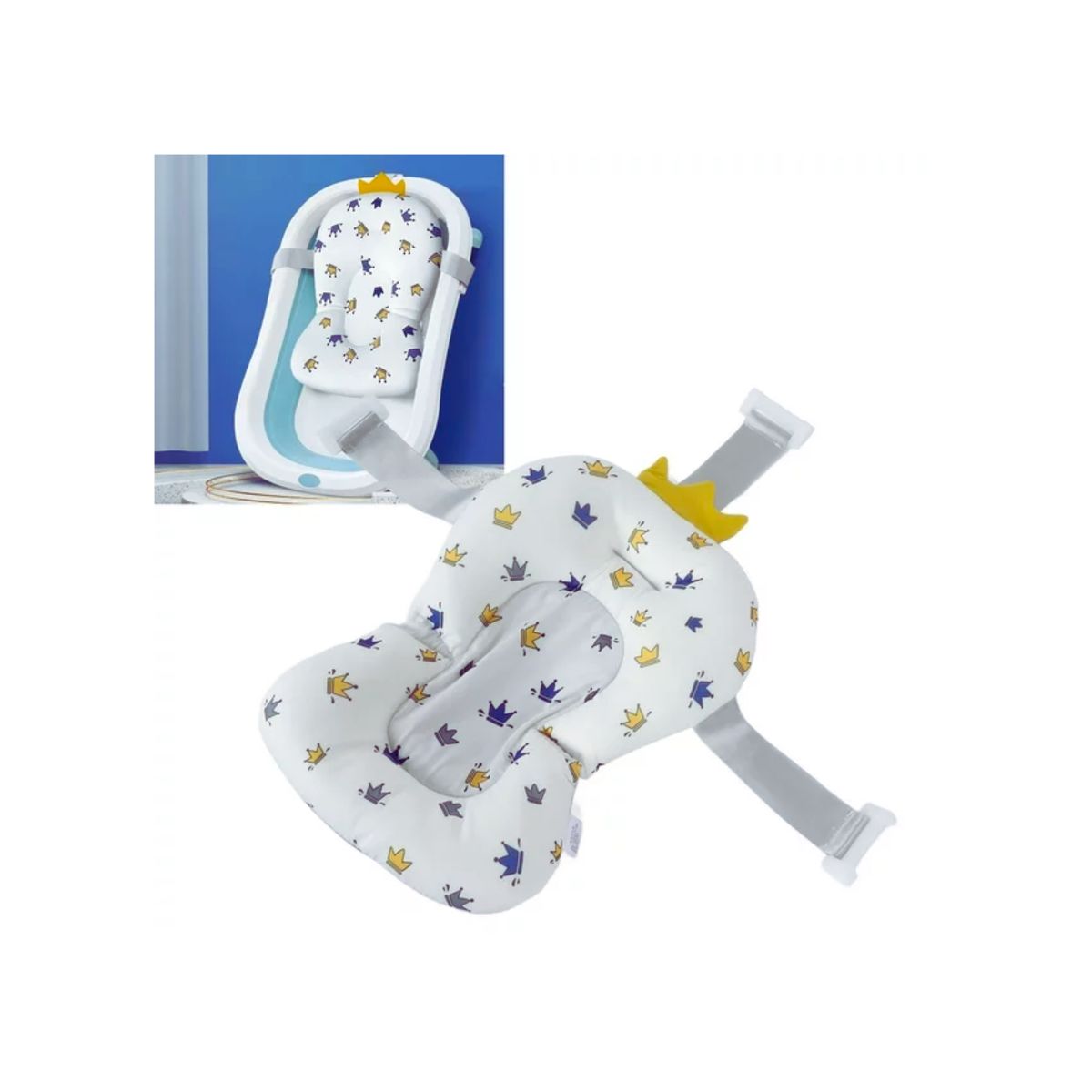 GENERICO - Cojin Malla de Seguridad para Bebes Blanco Corona