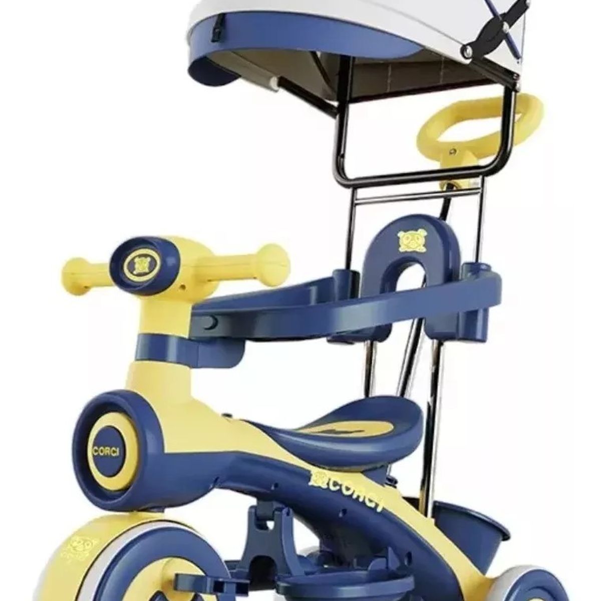 MUNDO MAGIA - Triciclo Infantil Musical Con Luces Y Toldo Ajustable