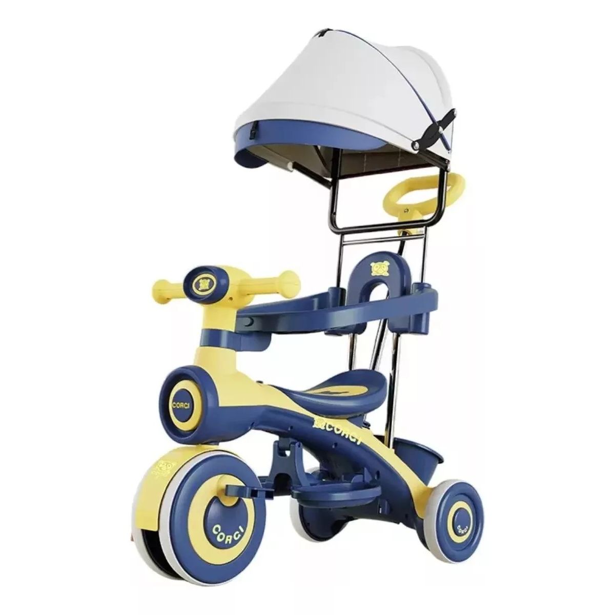 MUNDO MAGIA - Triciclo Infantil Musical Con Luces Y Toldo Ajustable