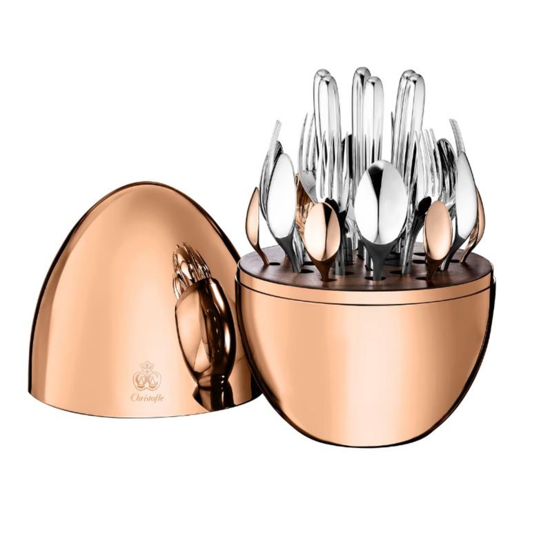 GENERICO - Set De 24 Cubiertos Organizador De Lujo Huevo ROSA