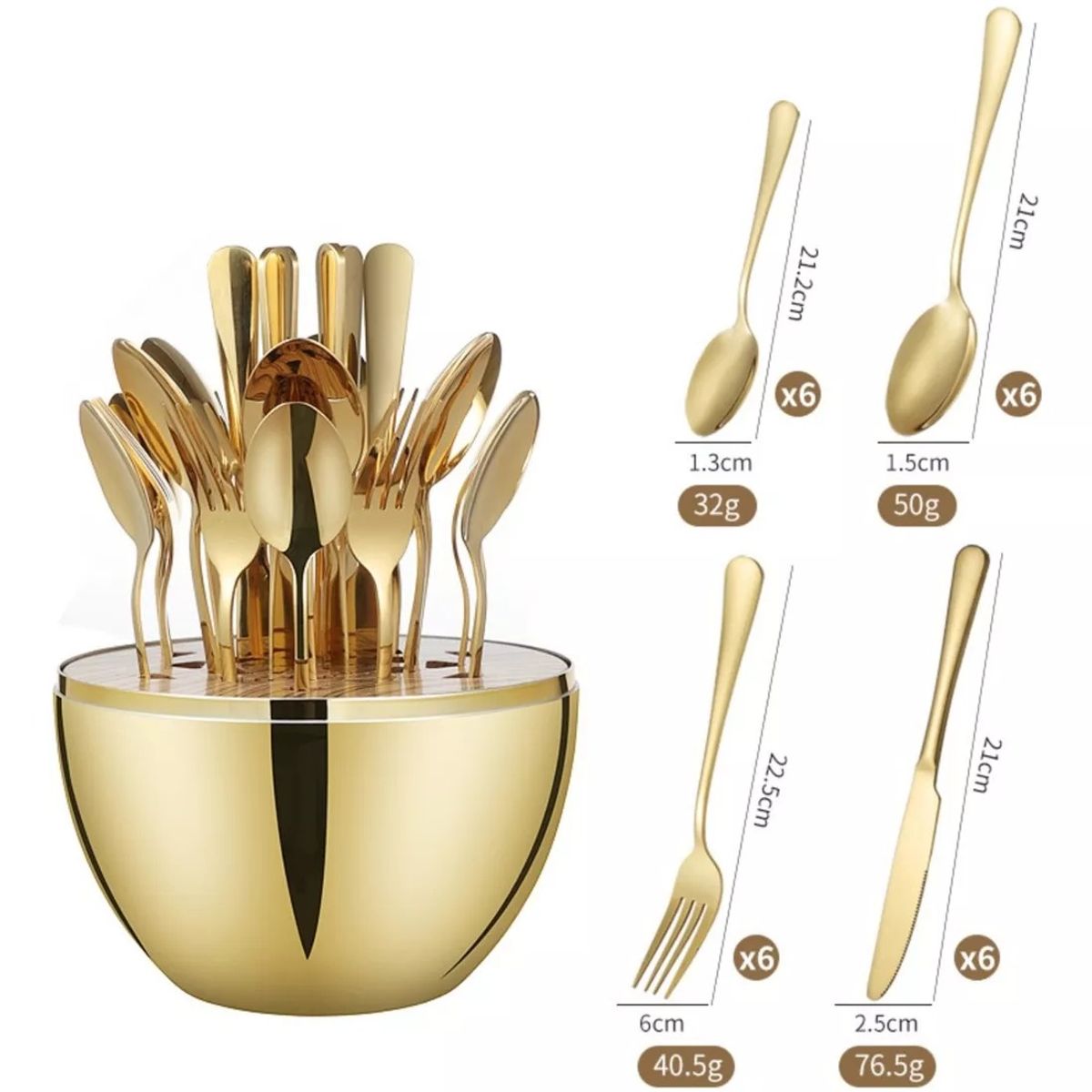 GENERICO - Set De 24 Cubiertos Organizador De Lujo Huevo ROSA