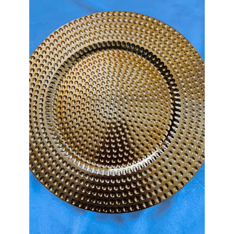 GENERICO - 6 Platos Bases Dorados textura puntitos