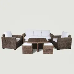 GENERICO - Juego de Terraza Kuta Rattan Natural. Hoja de Plátano.
