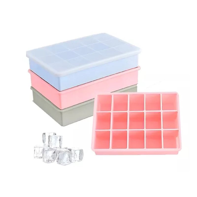 GENERICO - Pack X4 Cubetas De Hielo Cubetera Hielo Moldes Ctapa 15cav