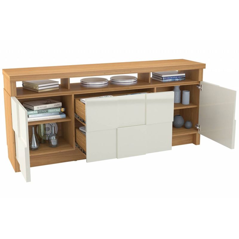 GENERICO - Buffet o Rack Con 2 Cajones y 2 Puertas Cuadros 3D