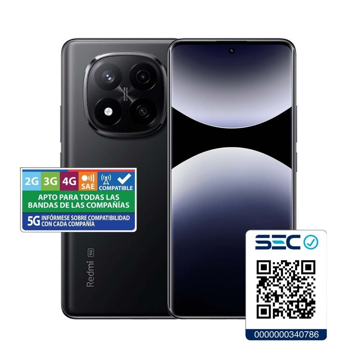 XIAOMI - Xiaomi Redmi Note 14 Pro+ 5G 8GB + 256GB Negro Medianoche