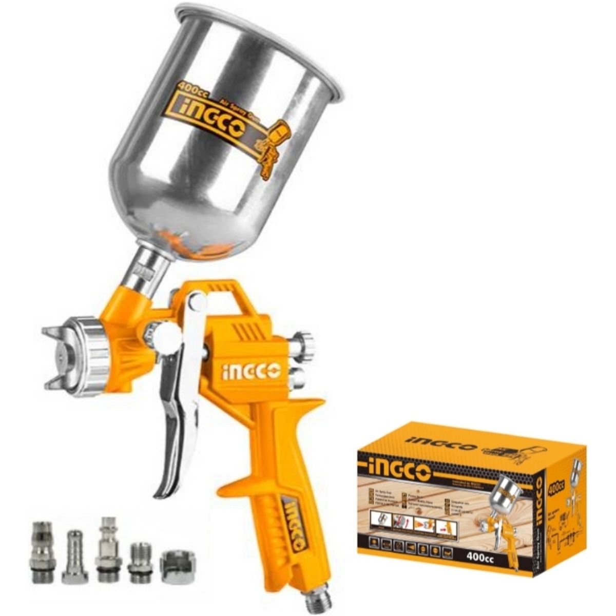 INGCO - Pistola Para Pintar Neumatica 15mm 400cc Ingco Asg4041