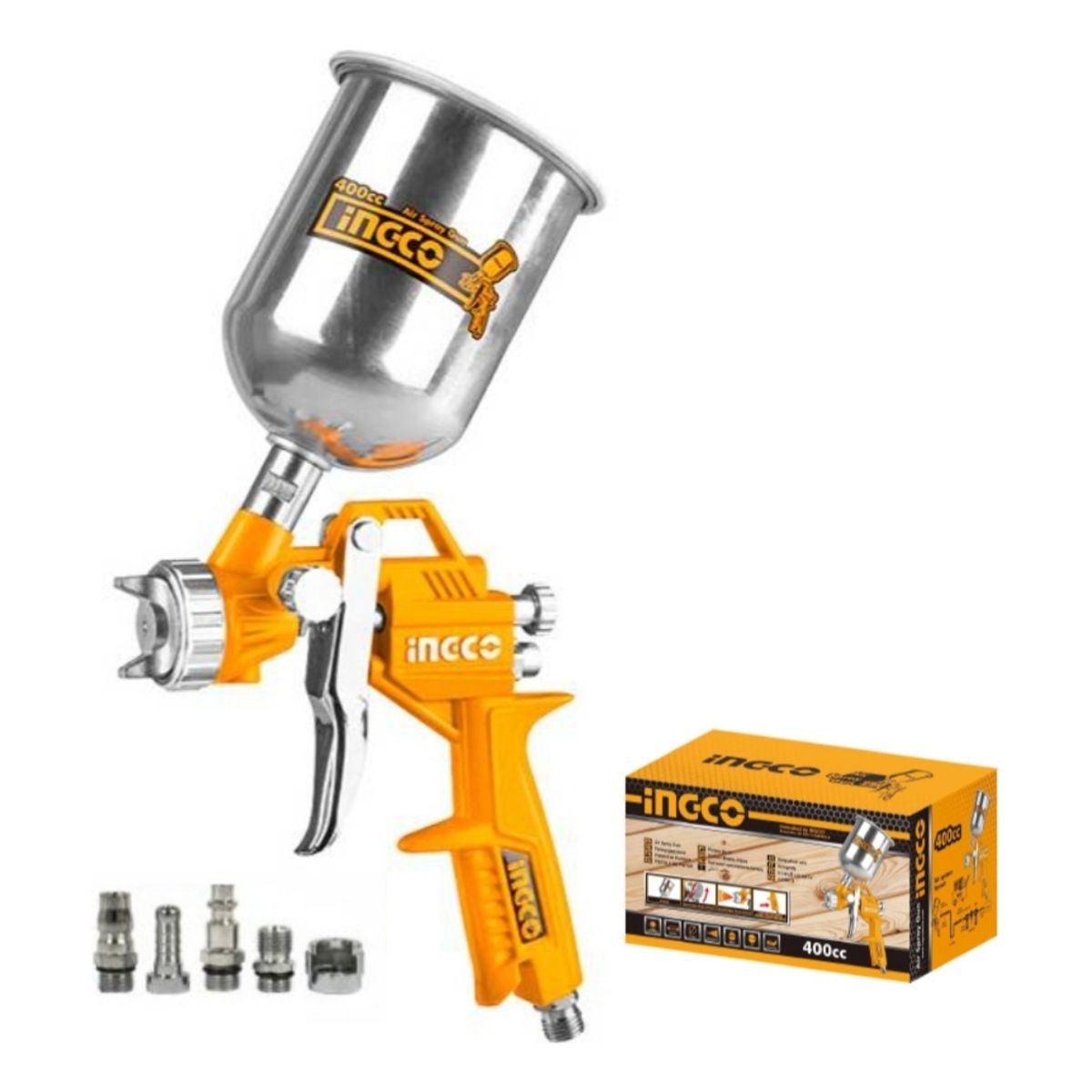 INGCO - Pistola Para Pintar Neumatica 15mm 400cc Ingco Asg4041