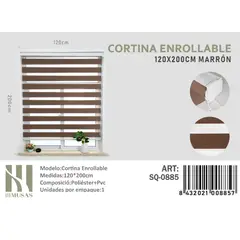 ANGELES DEL HOGAR - CORTINA ROLLER DUO 120 CM X 200 CM MARRON