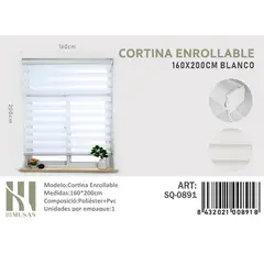 ANGELES DEL HOGAR - CORTINA ROLLER DUO 160 CM X 200 CM BLANCO