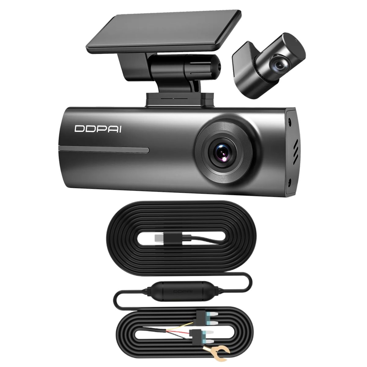 DDPAI - Cámara de Vehículo dual 1296P WiFi DDPAI N1 DUAL Dash Cam + cableado