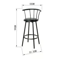 GENERICO - Silla de Bar Romana Giratoria Negra