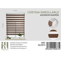 ANGELES DEL HOGAR - CORTINA ROLLER DUO 60 CM X 200 CM MARRON