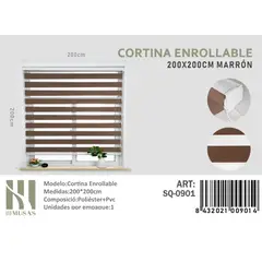 ANGELES DEL HOGAR - CORTINA ROLLER DUO 200 CM X 200 CM MARRON