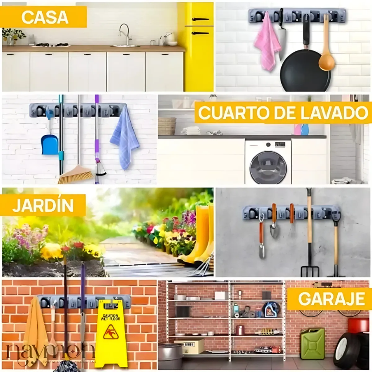 GENERICO - Base Escobillón Soporte Escoba Mopa Trapero Cocina