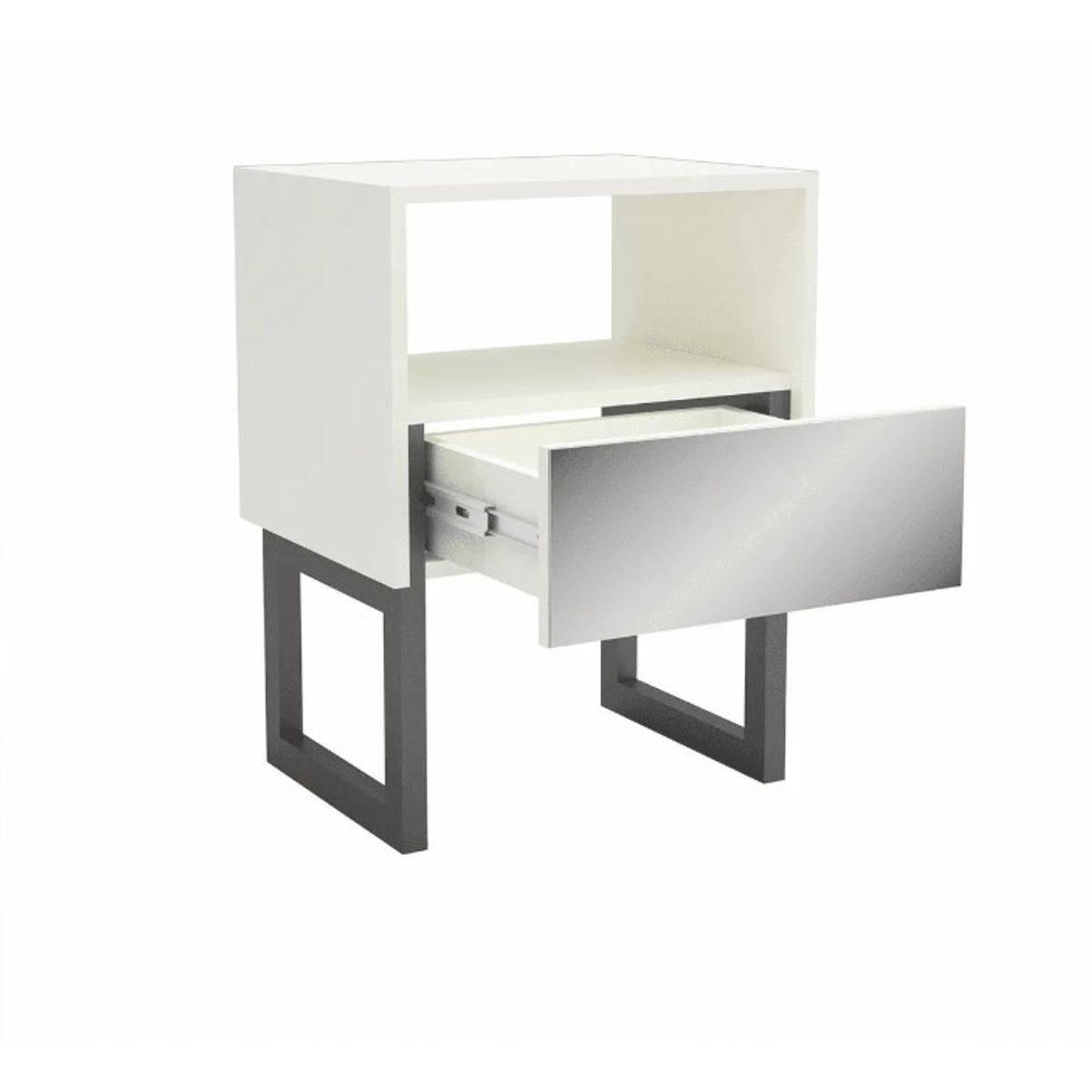 GENERICO - Velador Con Espejo y 1 Cajón En MDF