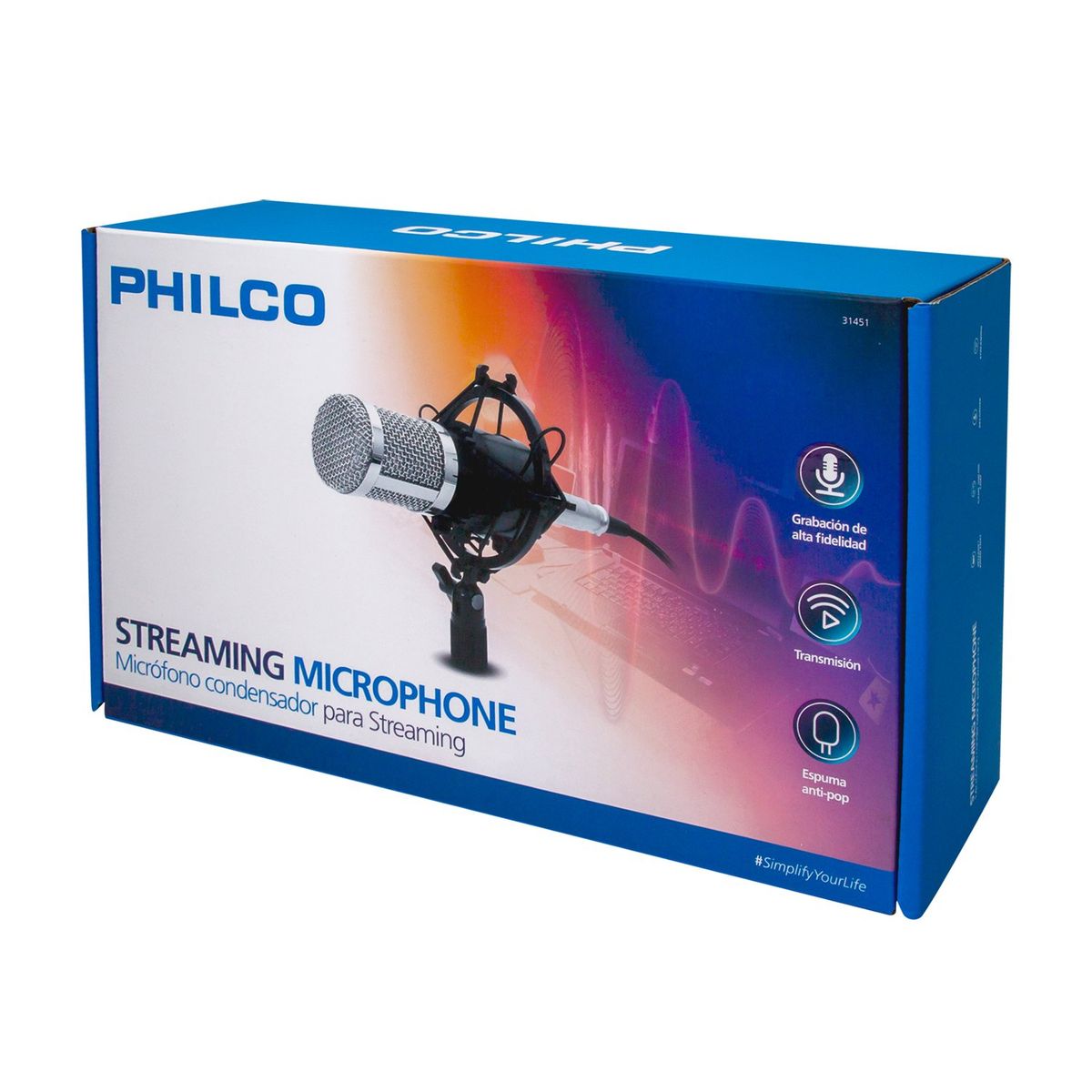 PHILCO - STUDIO MICROPHONE CON SOPORTE HI-FI Open box