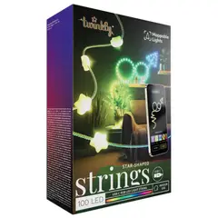 TWINKLY - CADENA DE ESTRELLAS LED RGB USB-C CABLE TRANSPARENTE TWKS100RGB-T