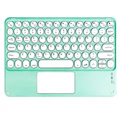MOTOMO - Teclado Inalambrico Bluetooth Touchpad Español Ñ Recargable Turquesa