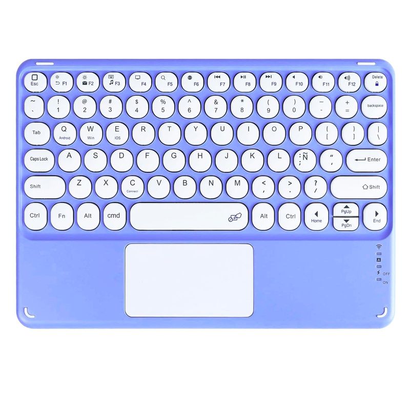 MOTOMO - Teclado Inalambrico Bluetooth Touchpad Español Ñ Recargable Lila